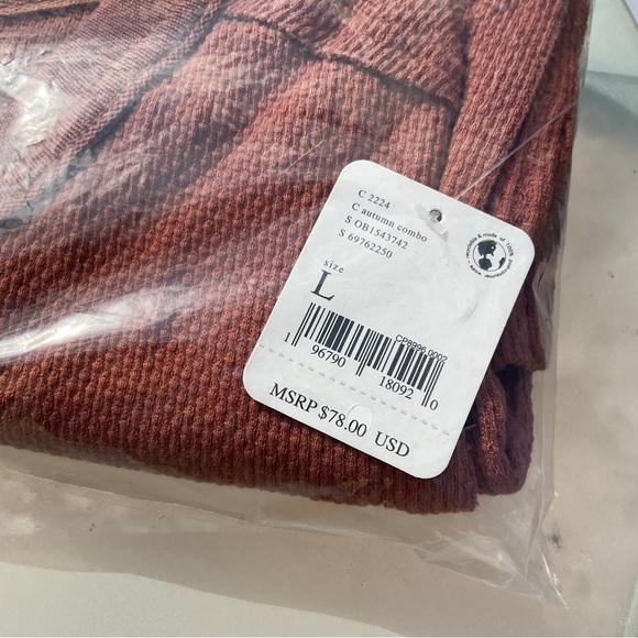 NWT Free People Mikah Layering Cuff Thermal Top Long Sleeve Size XS OB1543742 - Picture 6 of 9